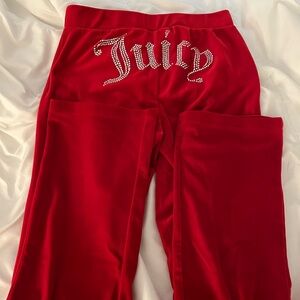 Juicy Couture Red Bling Velour Pants 2021